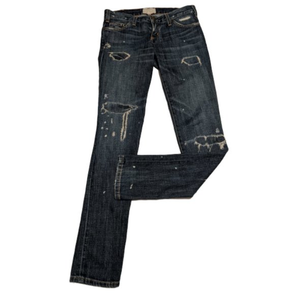 Current/Elliott Loved Destroy Paint Splatter Jeans 24 - Picture 1 of 7
